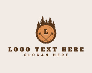 Log - Lumberjack Wood Axe logo design