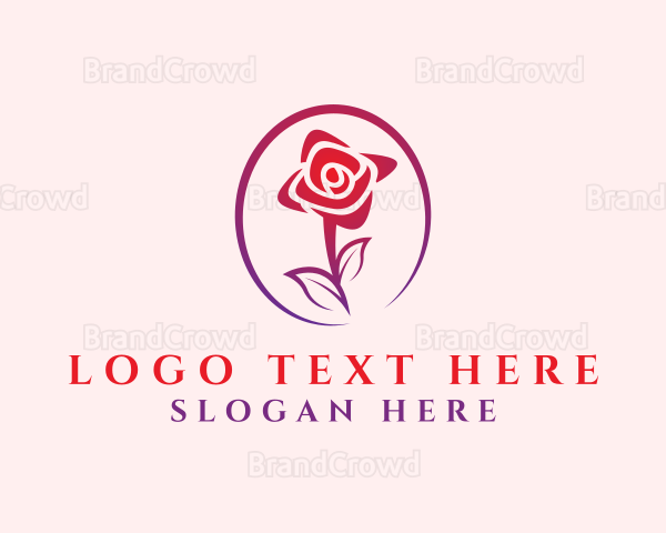Red Floral Rose Logo