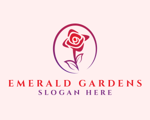 Red Floral Rose logo design