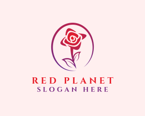 Red Floral Rose logo design