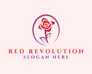 Red Floral Rose logo design