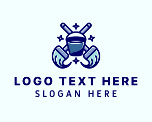 Mop & Bucket Cleaner logo design