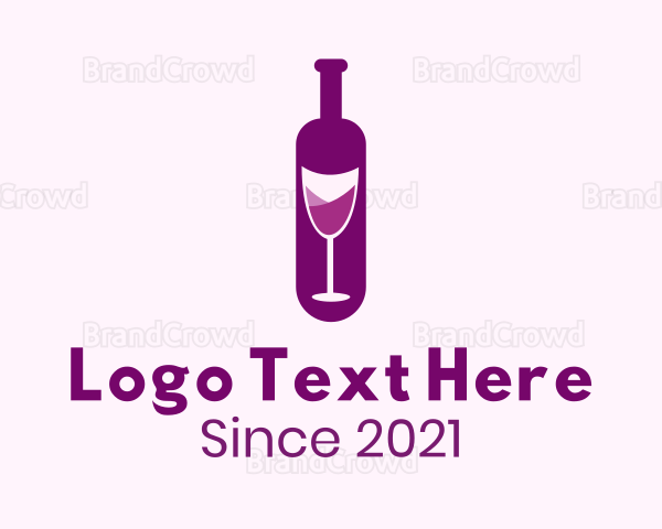 Purple Liquor Bottle Glass Logo