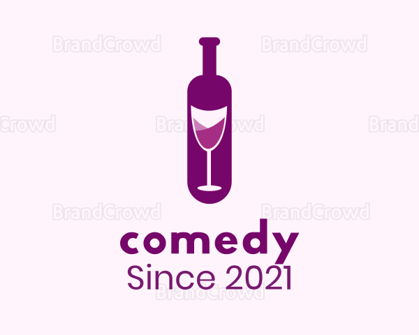 Purple Liquor Bottle Glass Logo