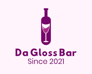 Purple Liquor Bottle Glass logo design