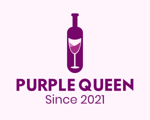 Purple Liquor Bottle Glass logo design