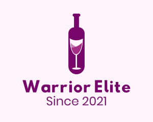 Wine Tasting - Purple Liquor Bottle Glass logo design