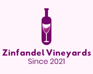 Purple Liquor Bottle Glass logo design