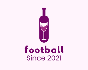 Vineyard - Purple Liquor Bottle Glass logo design