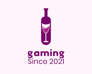 Wine - Purple Liquor Bottle Glass logo design