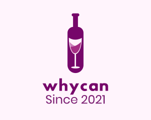 Corkscrew - Purple Liquor Bottle Glass logo design