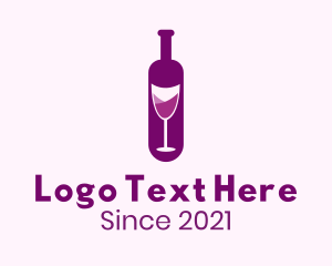 Liquor Store - Purple Liquor Bottle Glass logo design