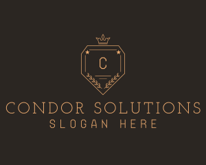 Crown Wreath Shield College logo design