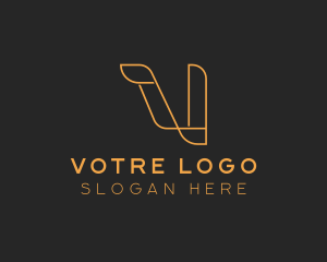 Logistics Delivery Letter V logo design