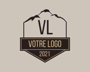 Camping - Vintage Mountain Peak logo design