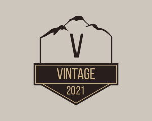 Vintage Mountain Peak logo design