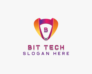 Cybersecurity Tech Shield logo design