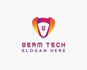 Cybersecurity Tech Shield logo design