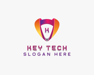 Cybersecurity Tech Shield logo design