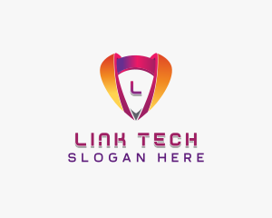 Cybersecurity Tech Shield logo design