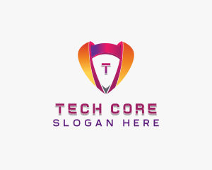 Cybersecurity Tech Shield logo design