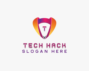 Cybersecurity Tech Shield logo design