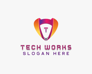 Cybersecurity Tech Shield logo design