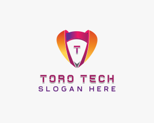 Cybersecurity Tech Shield logo design