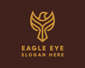 Gold Eagle Bird logo design