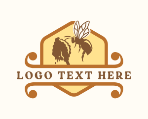Apiary - Honey Bee Insect logo design