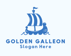 Galleon - Ancient Viking Ship logo design