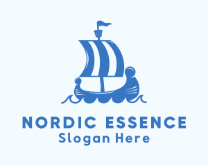 Nordic - Ancient Viking Ship logo design