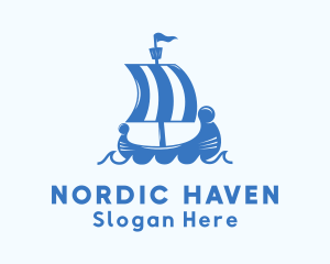 Nordic - Ancient Viking Ship logo design