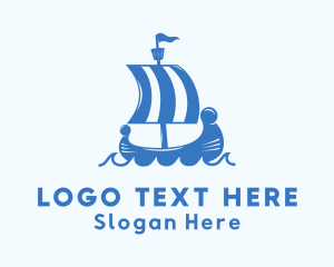 Ancient Viking Ship Logo