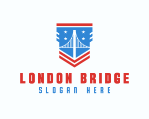 Patriotic USA Bridge logo design