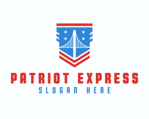 Patriotic USA Bridge logo design