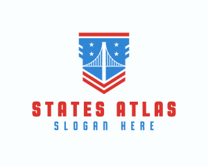 Patriotic USA Bridge logo design