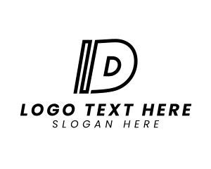 Line Letter D logo design