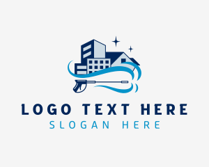 Clean - Cleaning Pressure Washer logo design