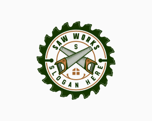 Hand Saw Carpentry logo design