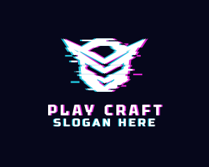 Gaming Robot Glitch logo design