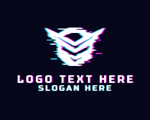 Gaming Robot Glitch Logo