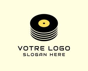 Retro Music Vinyl Logo