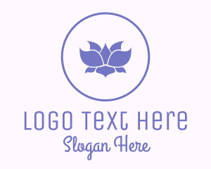 Purple Flower - Purple Lotus logo design