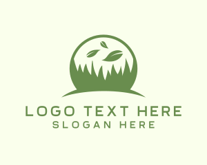 Grass Leaf Lawn Yard logo design