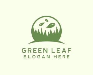 Grass Leaf Lawn Yard logo design