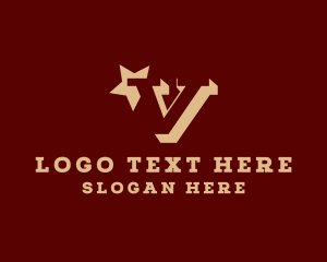 Letter V - Star Varsity Academy logo design