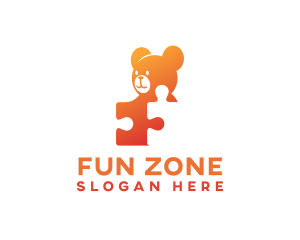 Playtime - Toy Bear Puzzle logo design