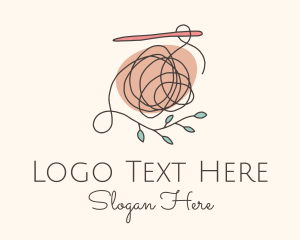 Knitter - Leaf Crochet Thread logo design