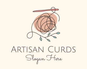 Leaf Crochet Thread logo design